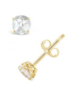 White Topaz (1-1/8 ct. t.w.) Stud Earrings in 14K Yellow Gold