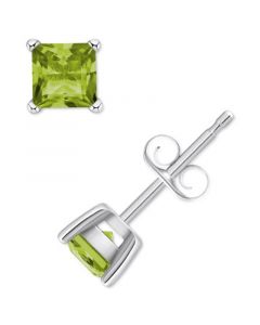 Peridot Square Stud Earrings (3/4 ct. t.w.) in 14k Gold