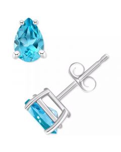 Blue Topaz Pear Stud Earrings (1 ct. t.w.) in 14k Gold