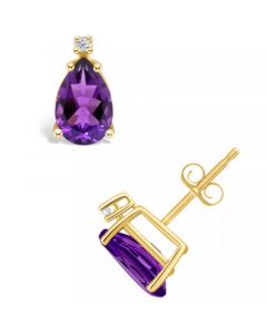 Amethyst (1-7/8 ct. t.w.) and Diamond Accent Stud Earrings in 14K Yellow Gold or 14K White Gold