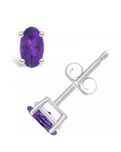 Amethyst (1/2 ct. t.w.) Stud Earrings in 14K White Gold or 14K Yellow Gold