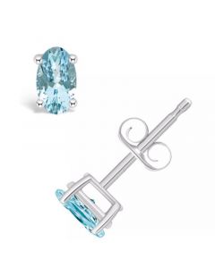 Aquamarine (3/8 ct. t.w.) Stud Earrings in 14K White Gold or 14K Yellow Gold