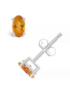 Citrine (1/2 ct. t.w.) Stud Earrings in 14K White Gold or 14K Yellow Gold