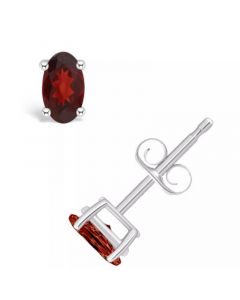 Garnet (1/2 ct. t.w.) Stud Earrings in 14K White Gold or 14K Yellow Gold