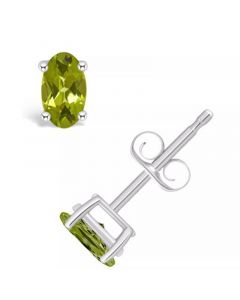 Peridot (1/2 ct. t.w.) Stud Earrings in 14K White Gold or 14K Yellow Gold