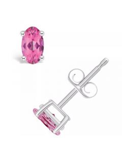 Pink Topaz (1/2 ct. t.w.) Stud Earrings in 14K White Gold or 14K Yellow Gold