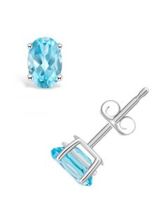 Blue Topaz (1-1/6 ct. t.w.) Stud Earrings in 14K Yellow Gold or 14K White Gold