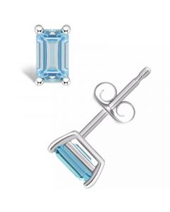 Aquamarine (1/2 ct. t.w.) Stud Earrings in 14K White Gold or 14K Yellow Gold