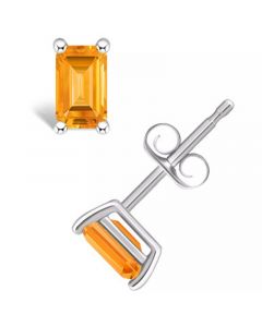 Citrine (5/8 ct. t.w.) Stud Earrings in 14K White Gold or 14K Yellow Gold