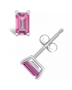 Pink Topaz (3/4 ct. t.w.) Stud Earrings in 14K White Gold or 14K Yellow Gold