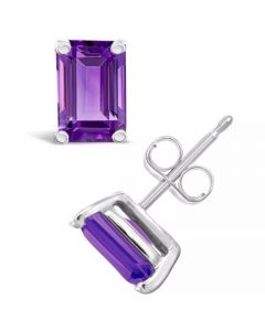 Amethyst (1-1/10 ct. t.w.) Stud Earrings in 14K Yellow Gold or 14K White Gold