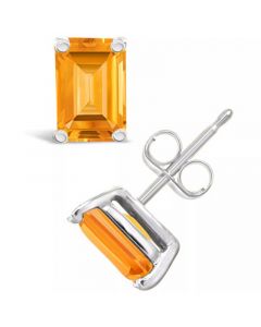 Citrine (1-1/10 ct. t.w.) Stud Earrings in 14K Yellow Gold or 14K White Gold