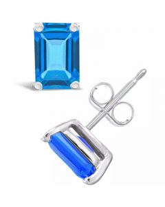 Blue Topaz (1-3/8 ct. t.w.) Stud Earrings in 14K Yellow Gold or 14K White Gold