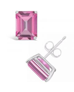 Pink Topaz (4 ct. t.w.) Stud Earrings in 14K Yellow Gold or 14K White Gold