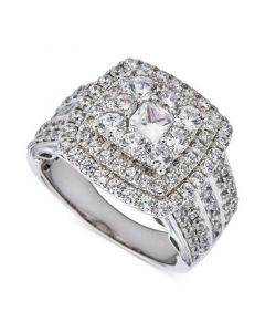 Diamond Cushion Cluster Ring (3 ct. t.w.) in 14k White Gold