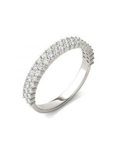 Moissanite Two Row Band (5/8 Ct. t.w. Diamond Equivalent) in 14K White Gold