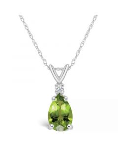 Peridot (1-1/3 ct. t.w.) and Diamond Accent Pendant Necklace in 14K Yellow Gold or 14K White Gold