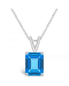 Blue Topaz (4-1/4 ct. t.w.) Pendant Necklace in 14K White Gold or 14K Yellow Gold