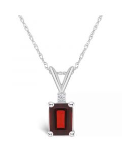 Garnet (1-1/4 ct. t.w.) and Diamond Accent Pendant Necklace in 14K Yellow Gold or 14K White Gold