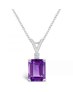 Amethyst (2-1/4 ct. t.w.) and Diamond Accent Pendant Necklace in 14K White Gold or 14K Gold