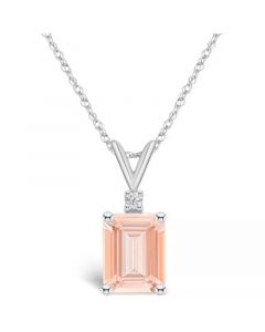 Morganite (2-7/8 ct. t.w.) and Diamond Accent Pendant Necklace in 14K White Gold or 14K Gold