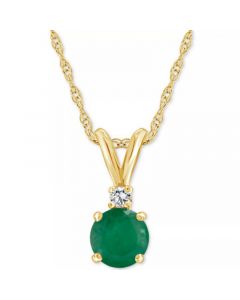 Sapphire (5/8 ct. t.w.) & Diamond Accent 18" Pendant Necklace in 14k Gold (Also in Emerald & Ruby)