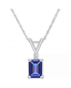 Tanzanite (1 ct. t.w.) & Diamond Accent 18" Pendant Necklace in 14k Gold or 14k White Gold