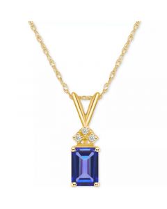 Tanzanite (1 ct. t.w.) & Diamond Accent 18" Pendant Necklace in 14k Gold