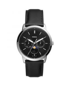 Men's Neutra Black Leather Strap Watch 42mm