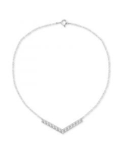 Diamond Chevron 18" Statement Necklace (1/10 ct. t.w.) in Sterling Silver