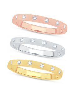 3-Pc. Set Diamond Tri-Tone Stack Rings (1/5 ct. t.w.)