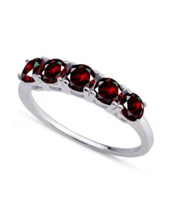 Rhodolite Garnet Five Stone Ring (1-3/4 ct. t.w.) in Sterling Silver