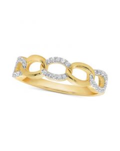 Diamond Link Statement Ring (1/4 ct. t.w.) in 14k Gold-Plated Sterling Silver