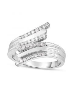 Diamond Bypass Statement Ring (1/4 ct. t.w.) in Sterling Silver