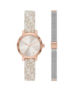 Women's Soho Three-Hand Stainless Steel and Mesh Strap Watch Set 28mm