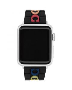 Black Multicolor Logo Rubber Apple Watch® Strap 38/40/41mm