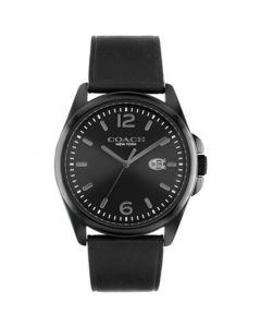 Men's Greyson Black Leather Strap Watch 41mm