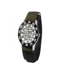 Boy's Disney Star Wars Yoda Luke Skywalker, Darth Vader, C-3PO, Boba Fett Camouflage Nylon Strap Watch 32mm