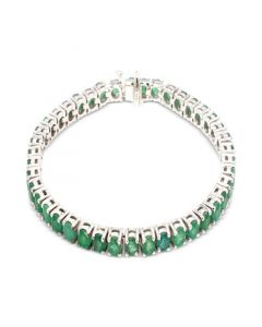 Emerald Tennis Bracelet (10-1/10 ct. t.w.) in Sterling Silver