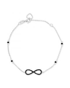 Black Spinel Infinite Chain Bracelet (1/2 ct. t.w.) in Sterling Silver