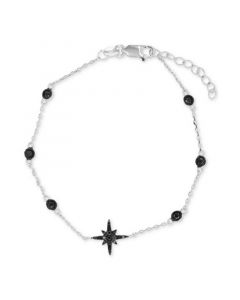 Black Spinel Star Chain Bracelet (5/8 ct. t.w.) in Sterling Silver