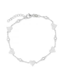 Cubic Zirconia Heart Cluster Chain Bracelet