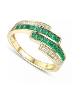 Ruby (1 ct. t.w.) & Diamond (1/6 ct. t.w.) Statement Ring in 14k Gold (Also in Emerald)