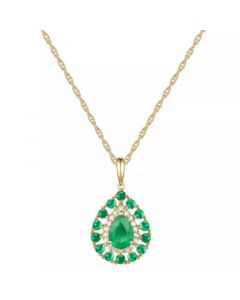 Ruby (1-1/2 ct. t.w.) & Diamond (1/10 ct. t.w.) Teardrop 18" Pendant Necklace in 14k Gold (Also in Emerald and Sapphire)