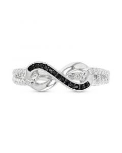 Black Spinel Infinity Ring (1/10 ct. t.w.) in Sterling Silver & Black Rhodium-Plate