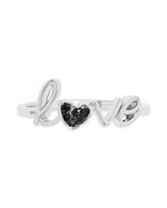 Black Spinel Love Ring (1/20 ct. t.w.) in Sterling Silver & Black Rhodium-Plate