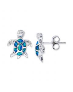 Lab-Created Blue Opal Turtle Stud Earrings (1/2 ct. t.w.) in Sterling Silver