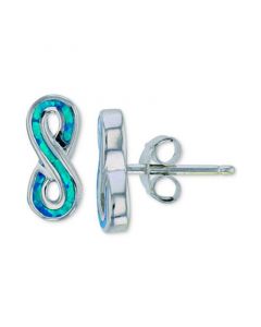 Lab-Created Blue Opal Infinity Stud Earrings (1/3 ct. t.w.) in Sterling Silver