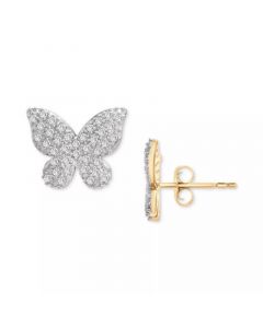 Diamond Butterfly Stud Earrings (1/6 ct. t.w.) in 14k Gold, Created for Macy's (Also Available in Black Diamond)