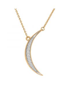 Diamond Moon Pendant Necklace (1/10 ct. t.w.) in 14k Gold, 17" + 2" extender, Created for Macy's